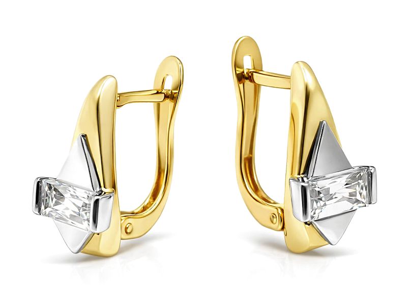Złote kolczyki z cyrkoniami żółte złoto - 436k