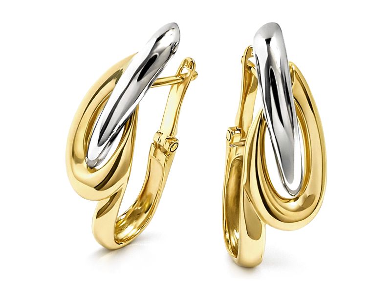 Złote kolczyki z żółtego złota - 438b