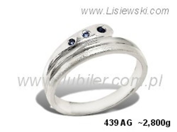 Pierścionek srebrny z onyksem i spinelem - 439ag- 1