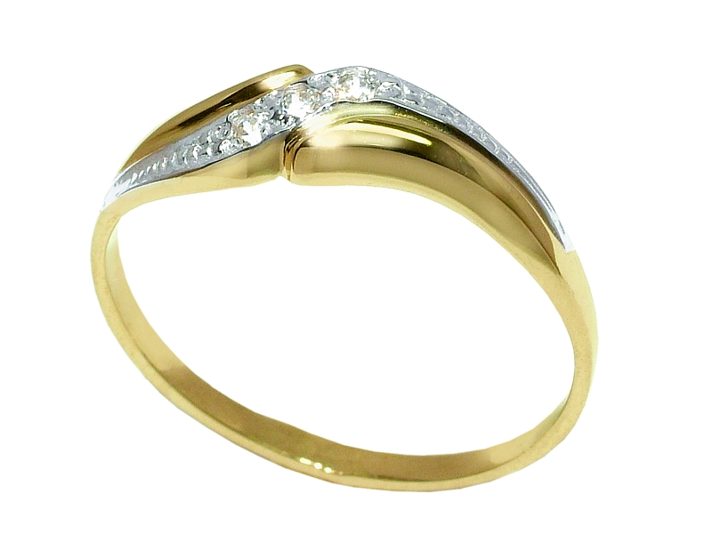 Złoty pierścionek z cyrkoniami - 44