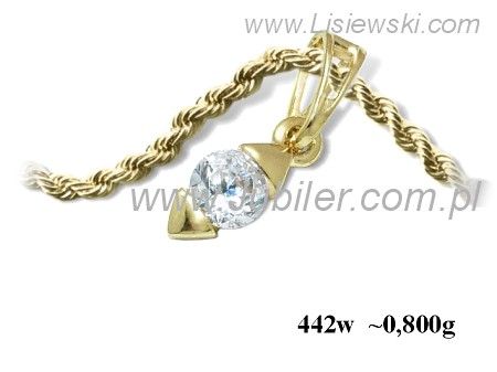 Złota zawieszka Wisiorek z cyrkonią żółte złoto 585 - 442w - 1