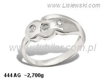 Pierścionek srebrny z cyrkoniami biżuteria srebrna - 444ag - 1