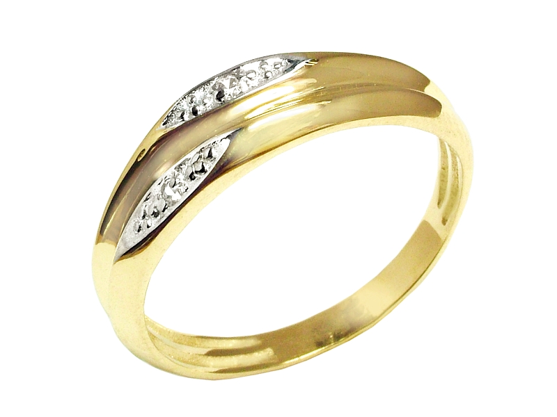 Złoty pierścionek z cyrkoniami - 45