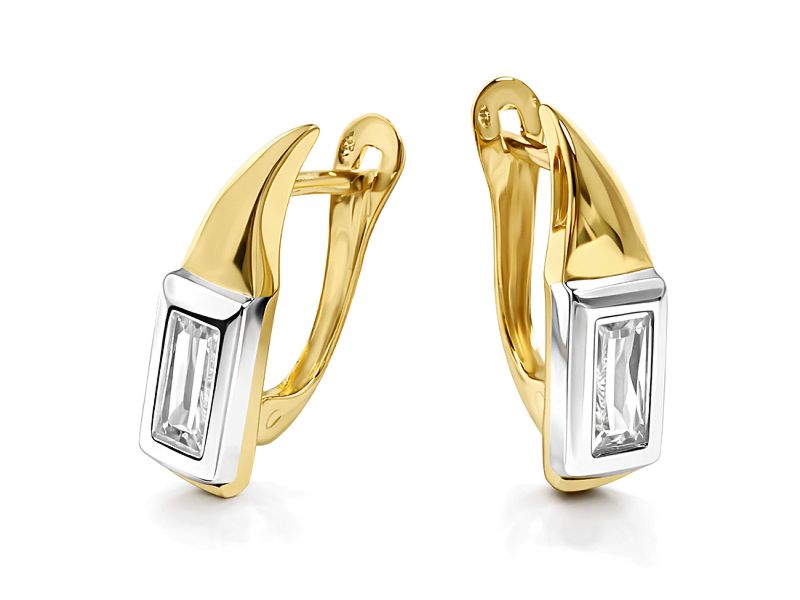 Złote kolczyki z cyrkoniami żółte złoto - 453k