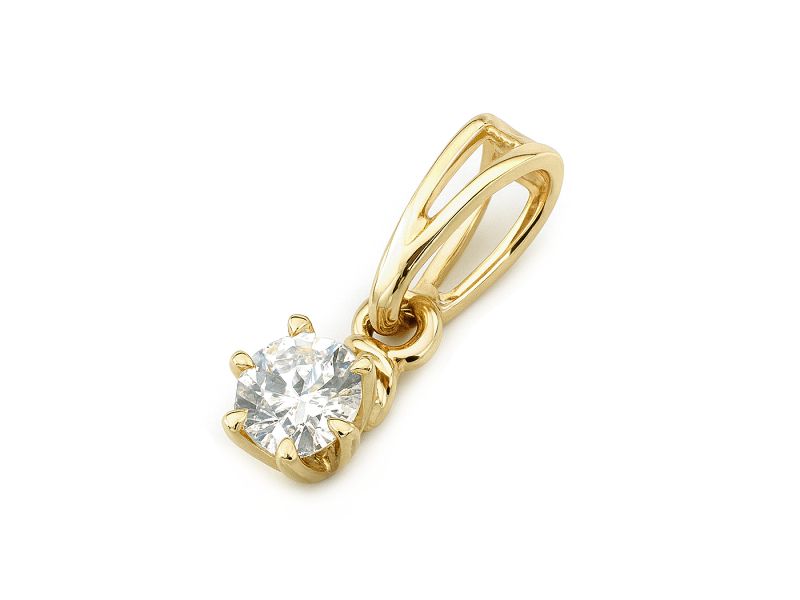 Złota zawieszka z brylantem - 454wbr_Si1_H