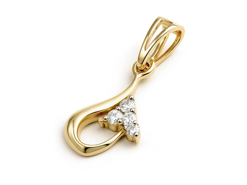 Złota zawieszka z brylantami - 456wbr_Si1_H