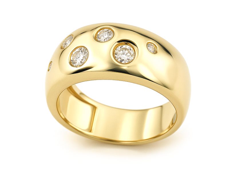 Złoty pierścionek z cyrkoniami - 466