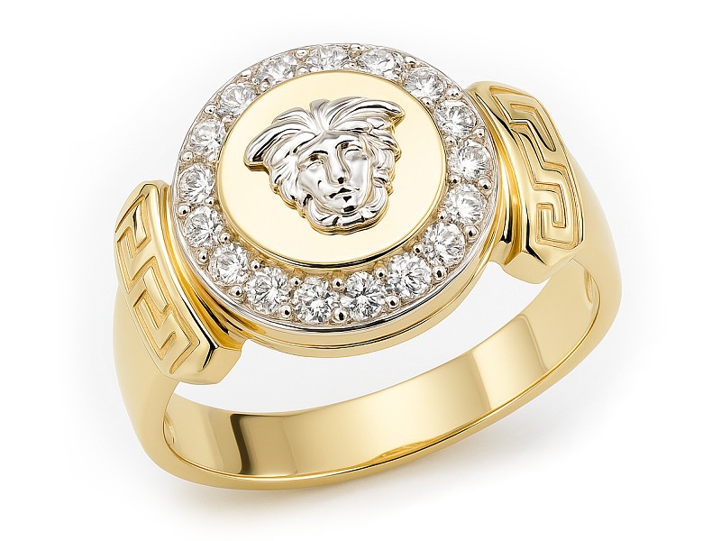 Złoty pierścionek z cyrkoniami białe złoto - 478b_p