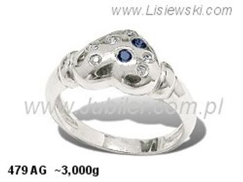 Pierścionek srebrny z cyrkoniami i spinelami - 479ag - 1