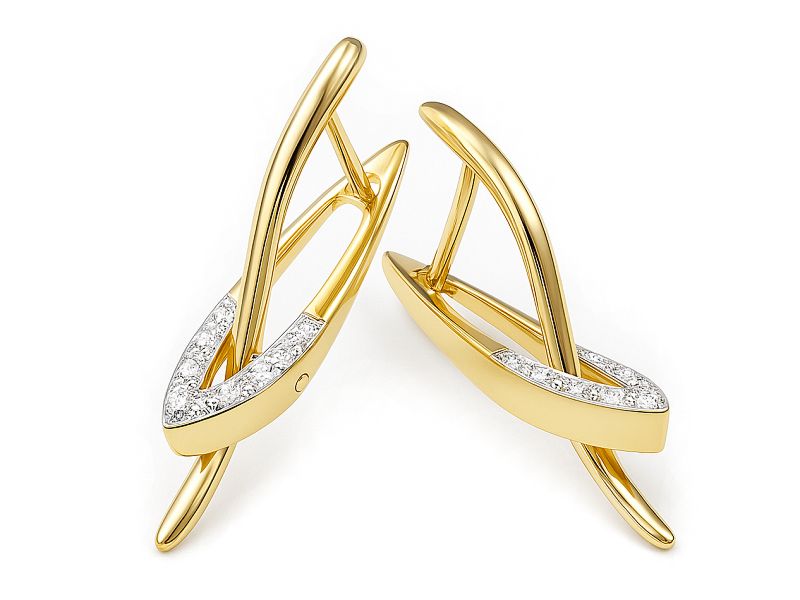 Złote kolczyki z cyrkoniami żółte złoto - 483k