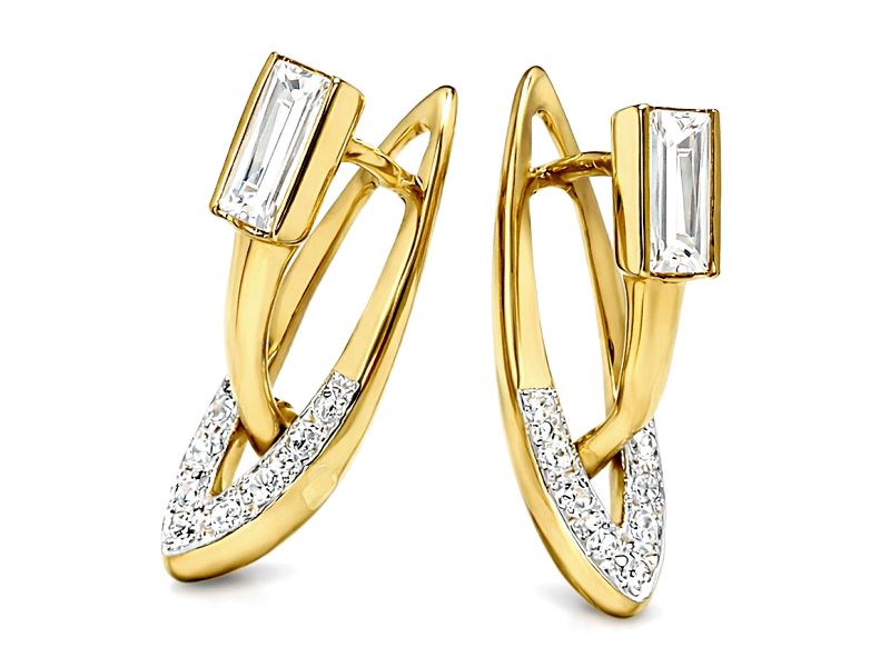 Złote kolczyki z cyrkoniami - 485k