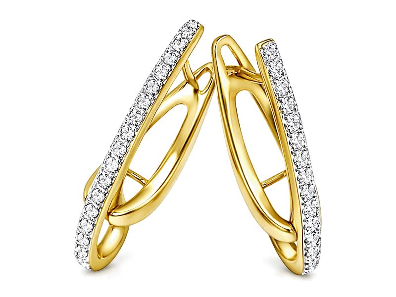 Złote kolczyki z cyrkoniami - 486k