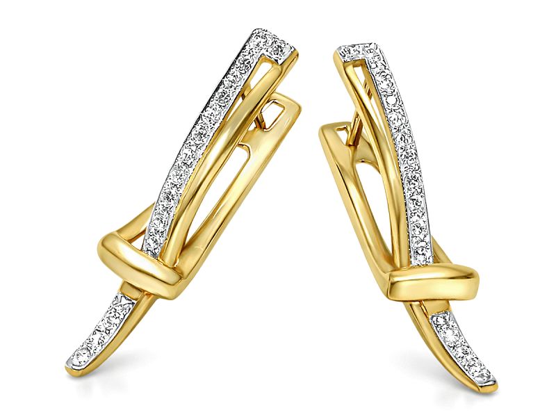 Złote kolczyki z cyrkoniami - 487k