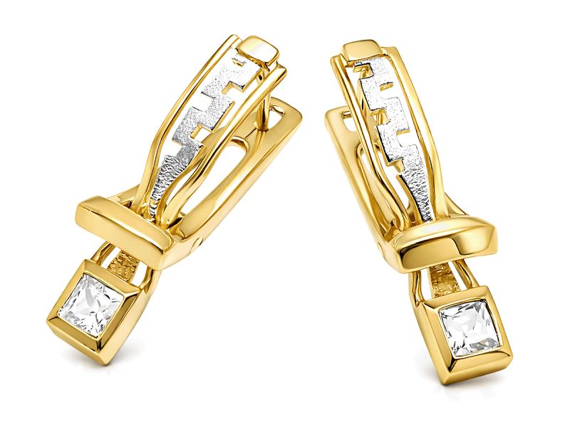 Złote kolczyki z cyrkoniami - 488k
