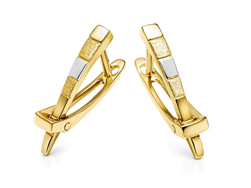Złote kolczyki z cyrkoniami żółte złoto - 492k