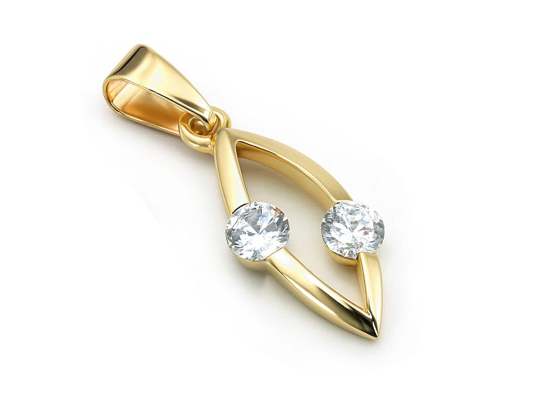 Złota zawieszka z brylantami - 492wbr_Si_H