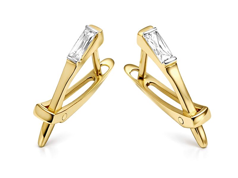 Złote kolczyki z cyrkoniami żółte złoto - 493k