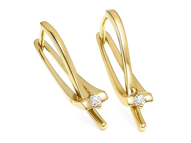 Złote kolczyki z cyrkoniami - 496k