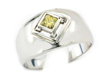 Pierścionek z zielonym diamentem białe złoto - 4k_7710_5_3_p - 1