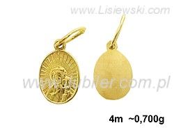 Złota zawieszka Złoty medalik żółte złoto próby 14k - 4m - 1