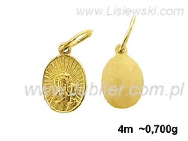 Złota zawieszka Złoty medalik żółte złoto próby 14k - 4m