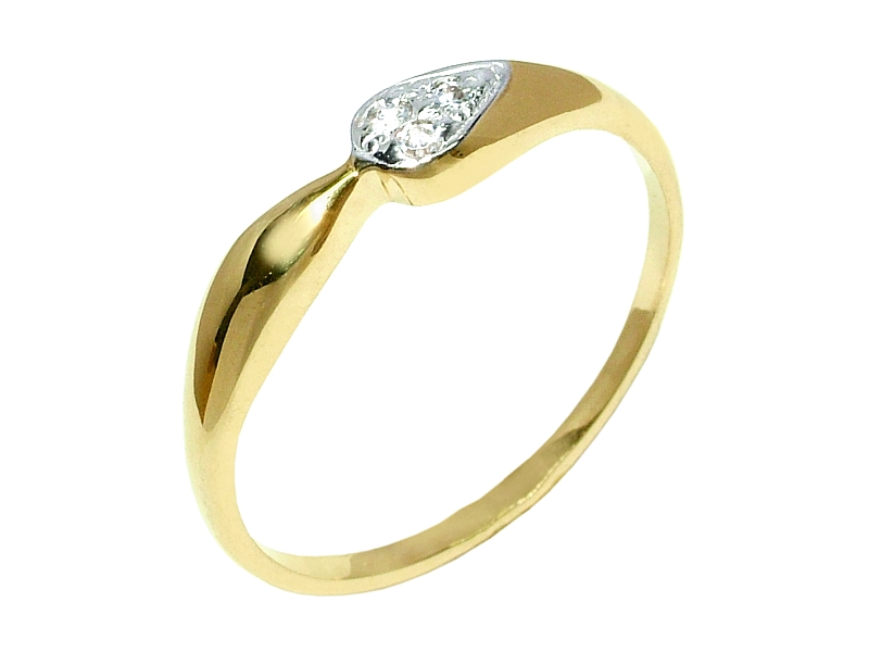 Złoty pierścionek z cyrkoniami - 50