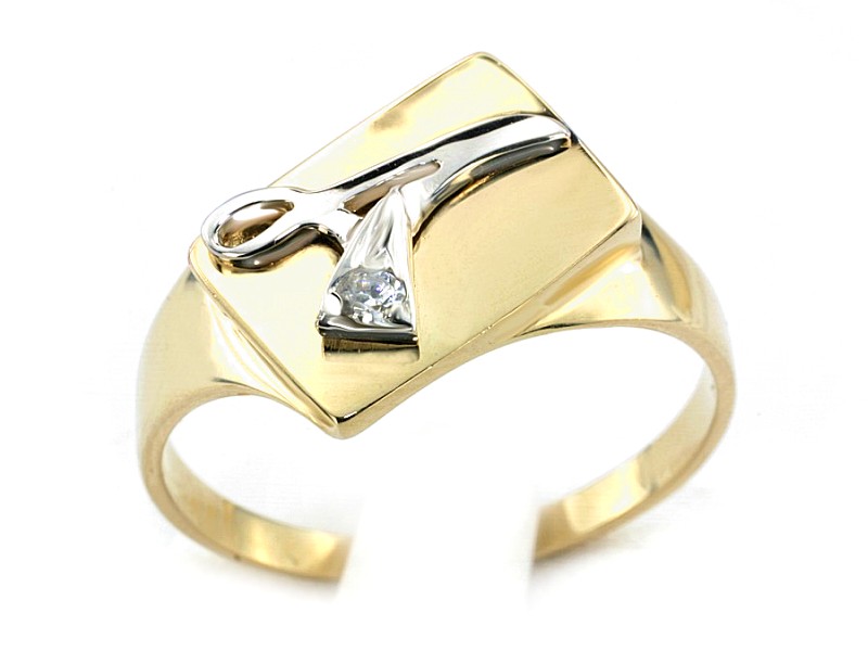 Złoty pierścionek z cyrkoniami żółte złoto - 500b_