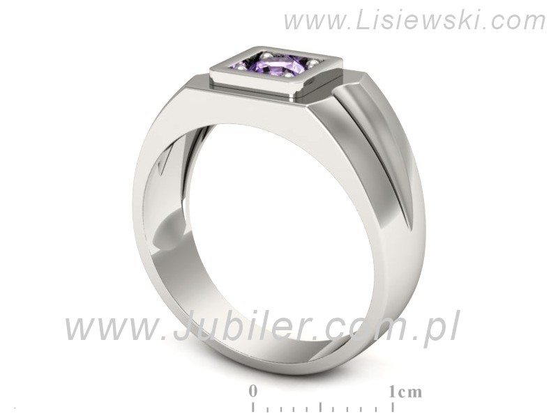 Sygnet męski złoty z tanzanitem - 508bbt — zdjęcie 3