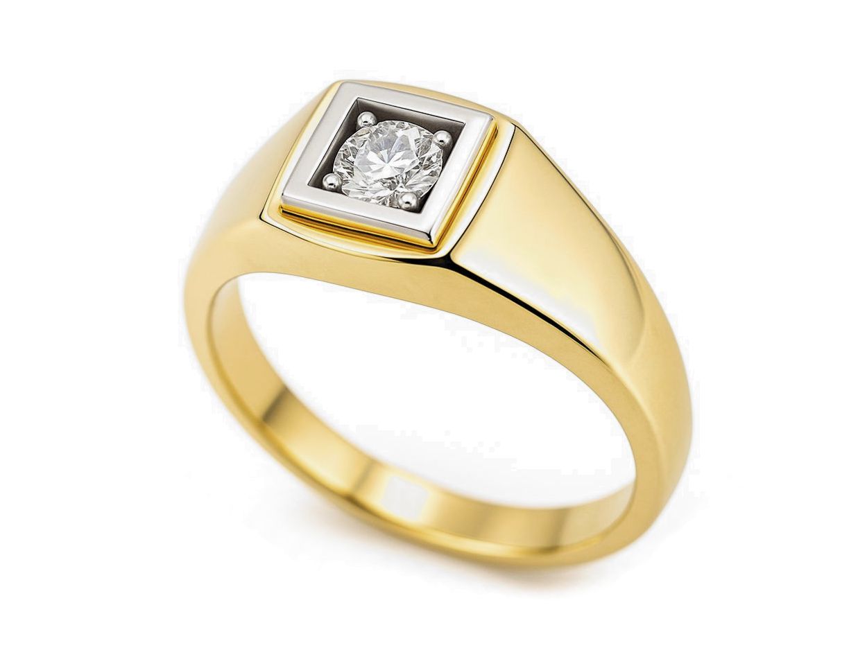 Sygnet męski z cyrkonią białe złoto - 509b_5_4_syg