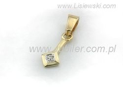 Złota zawieszka Wisiorek z cyrkonią żółte złoto 585 - 509w