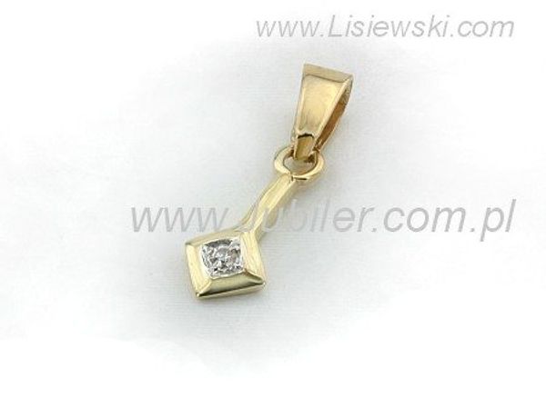 Złota zawieszka Wisiorek z cyrkonią żółte złoto 585 - 509w