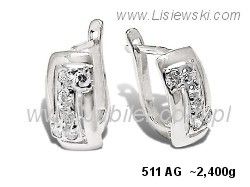 Kolczyki srebrne z cyrkoniami biżuteria srebrna 925 - 511ag