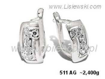 Kolczyki srebrne z cyrkoniami biżuteria srebrna 925 - 511ag - 1