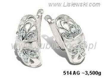 Kolczyki srebrne z cyrkoniami biżuteria srebrna 925 - 514ag - 1
