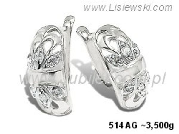 Kolczyki srebrne z cyrkoniami biżuteria srebrna próby 925 - 514ag