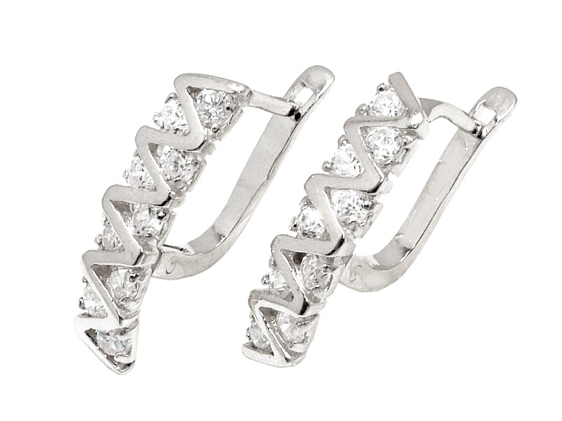 Kolczyki srebrne z cyrkoniami - 518ag