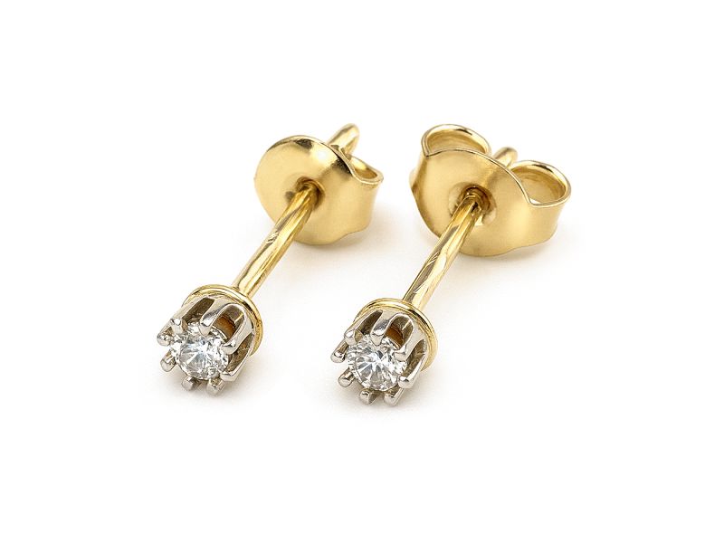 Kolczyki z brylantami białe i żółte złoto - 522k_br_SI_H