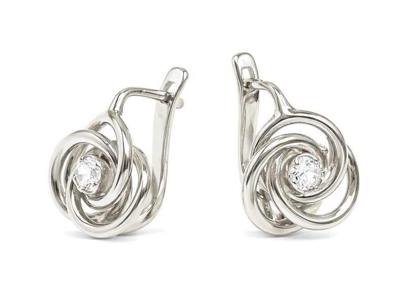 Kolczyki srebrne z cyrkoniami - 524ag