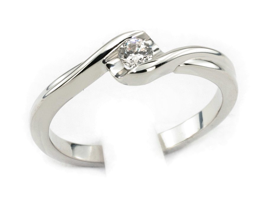 Pierścionek zaręczynowy z brylantem z palladu - 530bbr_pll