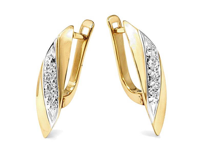 Złote kolczyki z cyrkoniami - 531