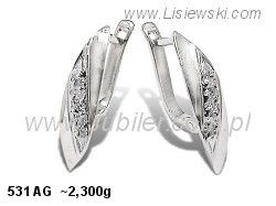 Kolczyki srebrne z cyrkoniami biżuteria srebrna próby 925 - 531ag
