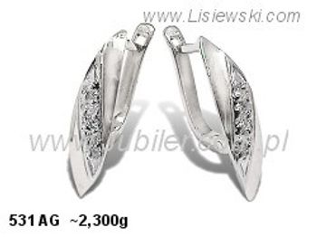 Kolczyki srebrne z cyrkoniami biżuteria srebrna 925 - 531ag - 1