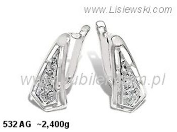 Kolczyki srebrne z cyrkoniami biżuteria srebrna 925 - 532ag - 1