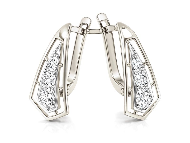 Kolczyki srebrne z cyrkoniami - 532ag