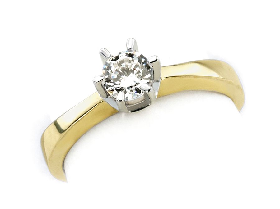 Pierścionek z diamentem złoto dwukolorowe - 538bbr_SI_H_025 — zdjęcie 3