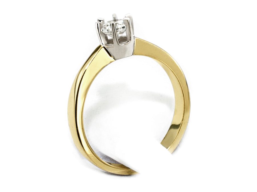 Pierścionek z diamentem złoty - 538bbr_SI_H_025_750 — zdjęcie 2