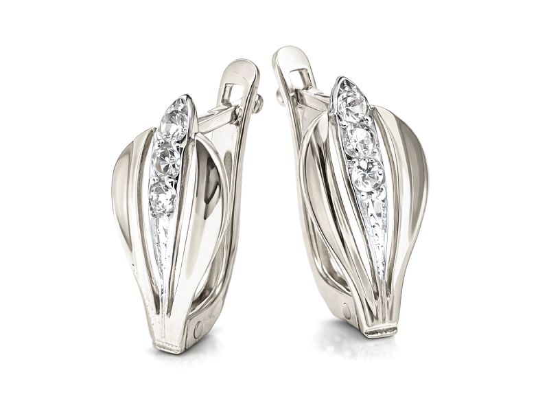 Kolczyki srebrne z cyrkoniami - 539ag