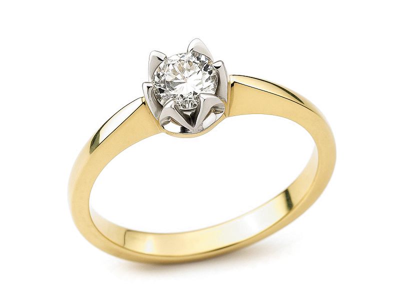 Pierścionek zaręczynowy z diamentem złoty - 540bbr_P_I
