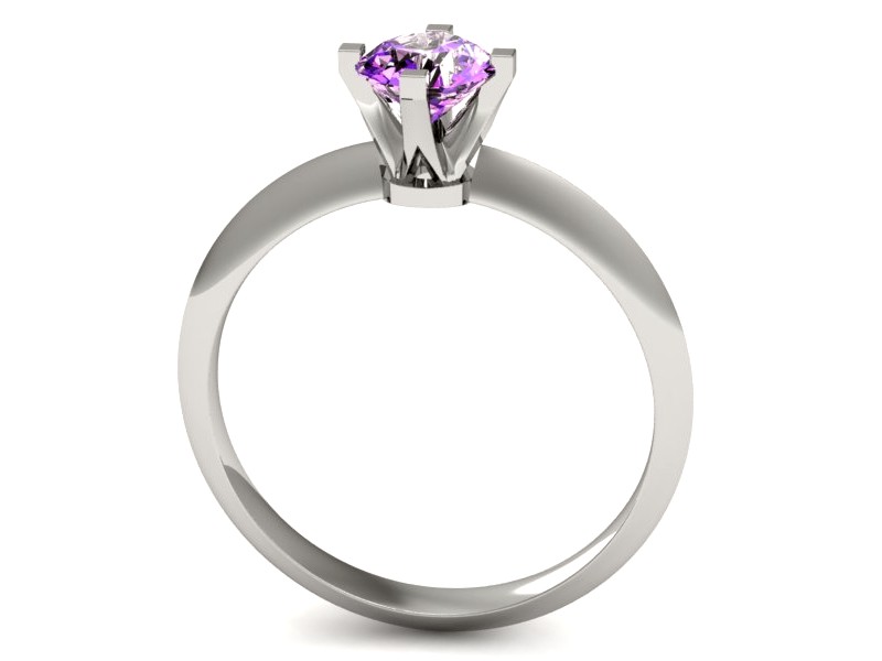 Złoty pierścionek z ametystem białe złoto - 541bbat — zdjęcie 3