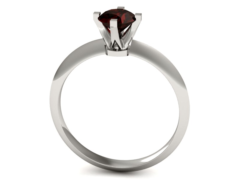 Złoty pierścionek z granatem białe złoto - 541bbgr — zdjęcie 3